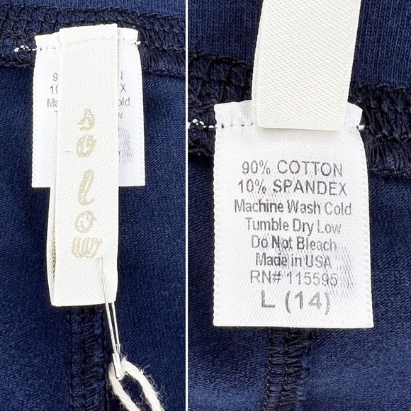 Solow Crop Foldover Legging Girl’s Size Large (14) Navy Blue cropped New NWT - Picture 6 of 7